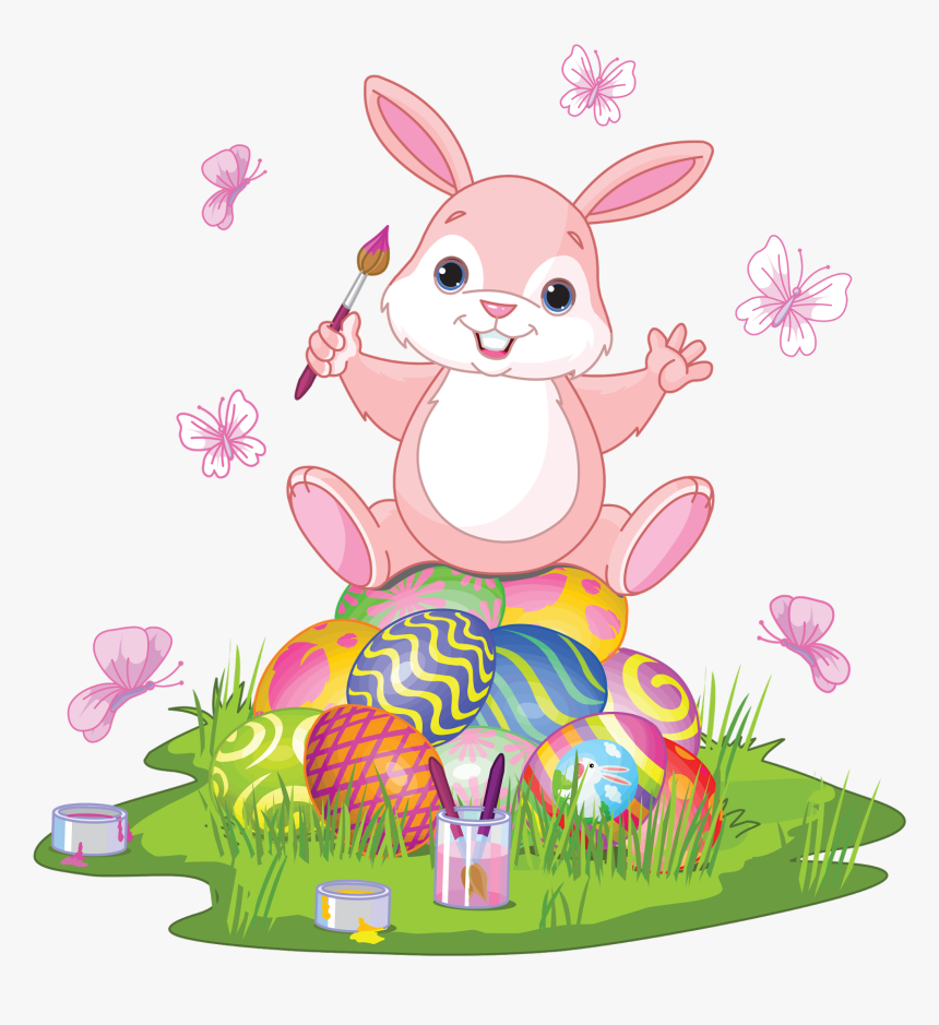 Transparent Easter Grass Png - Easter Bunny Painting Eggs, Png Download, Free Download