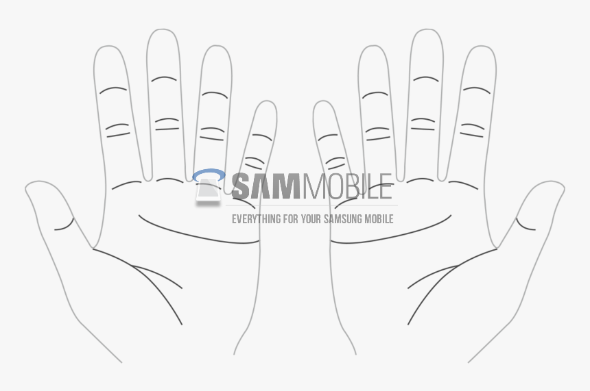 Samsung Detección De Huella Digital En Botón Home Smartphones - Line Art, HD Png Download, Free Download