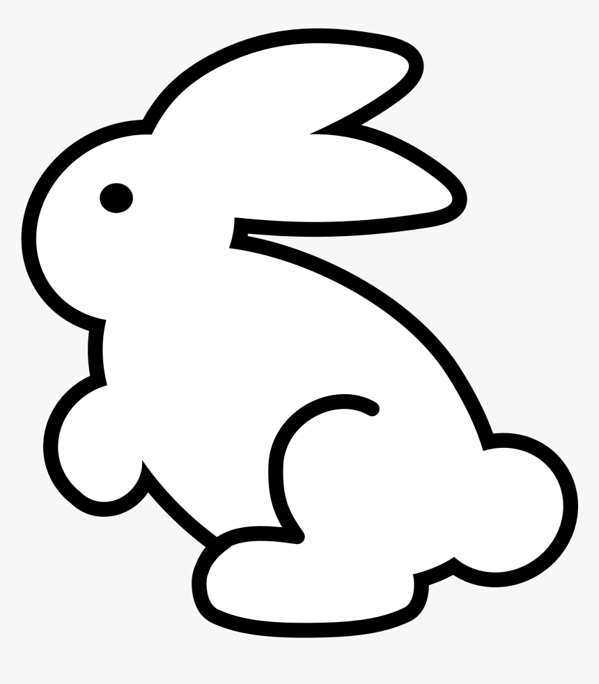 Bunny Clipart Black And White - White Rabbit Silhouette Png, Transparent Png, Free Download