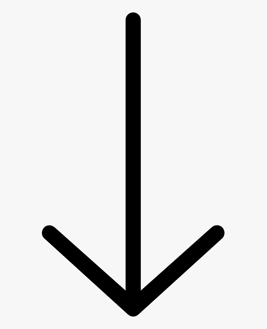 Ios Down Svg Png - Thin Arrow Pointing Down, Transparent Png, Free Download