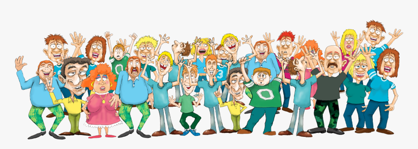 Cheering Croud Copy - Crowd Of People Cartoon Png, Transparent Png, Free Download