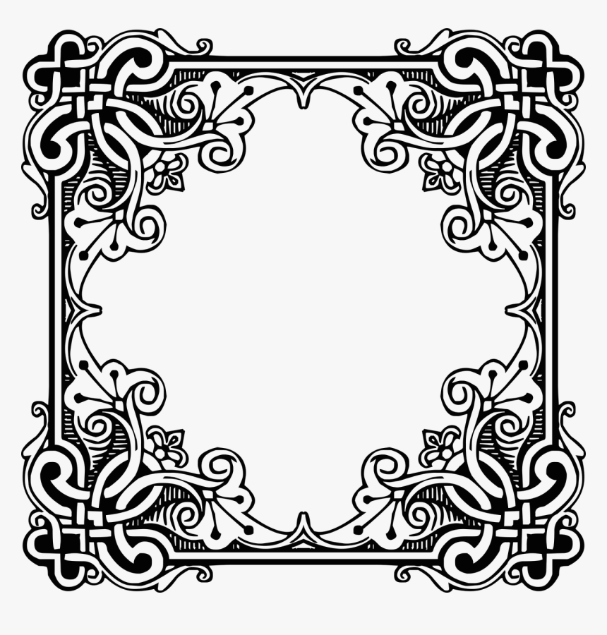 Pattern Border Png Picture - Drawn Frame Black And White Transparent, Png Download, Free Download