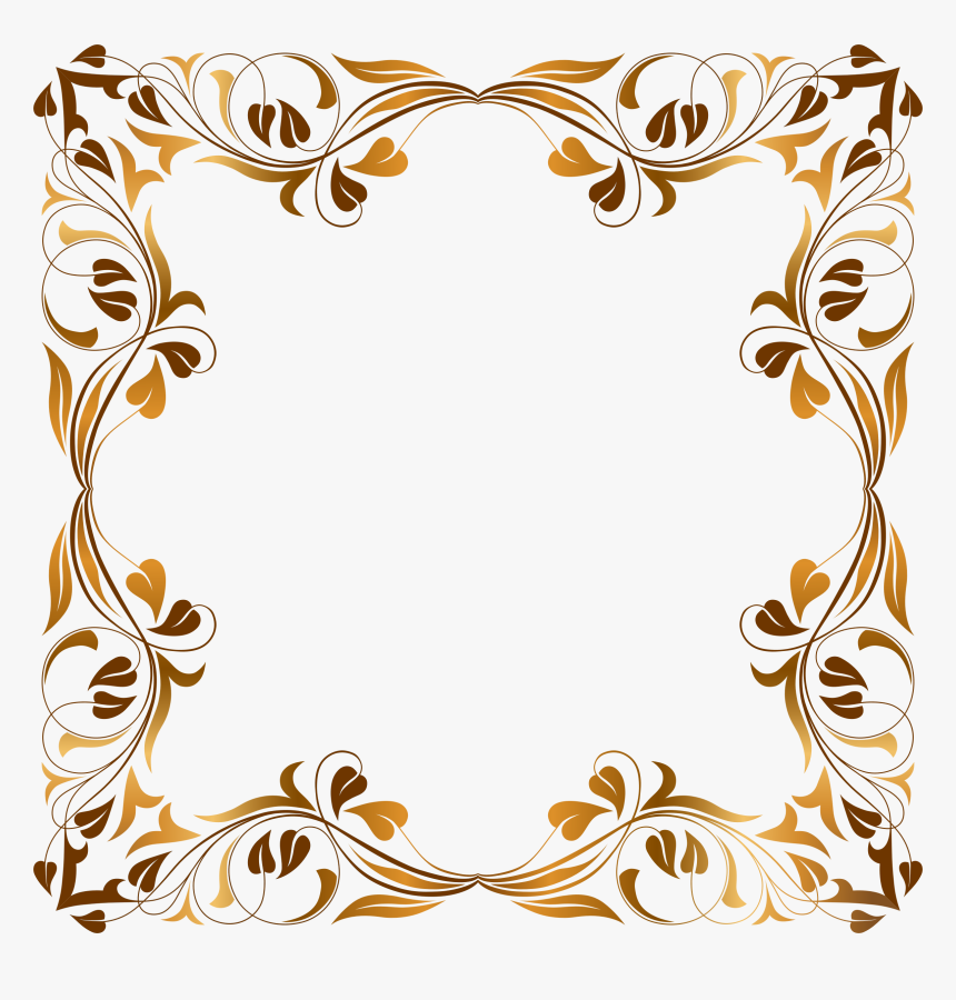 Gold Floral Png Border, Transparent Png, Free Download