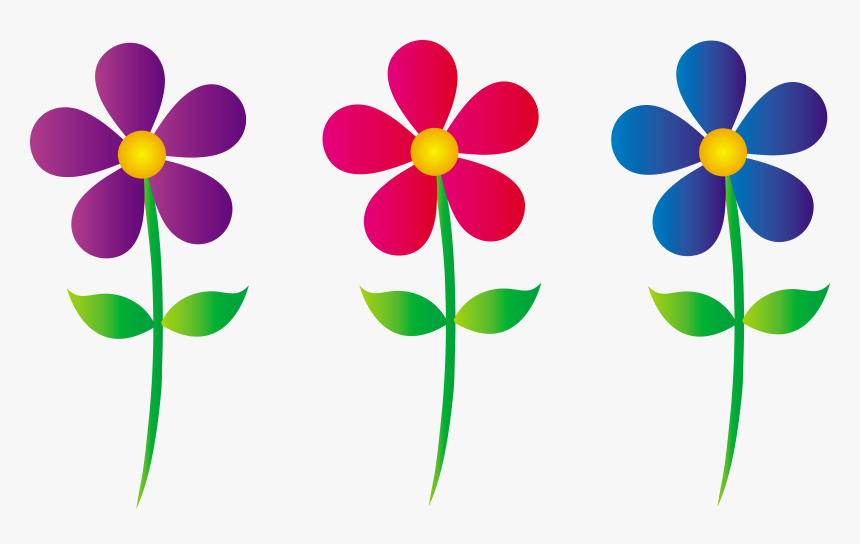Spring Flowers Clip Art Border - Transparent Background Flower Clipart, HD Png Download, Free Download