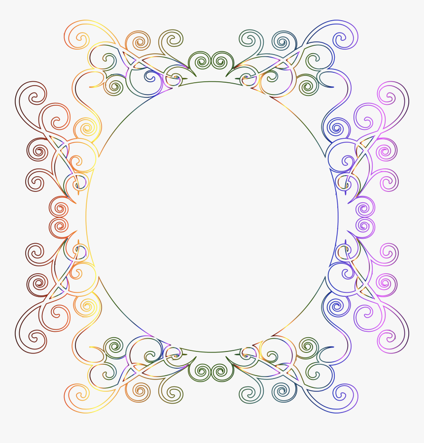 Prismatic Flourish Frame 7 No Background Clip Arts - Transparent Background Lace Frame Clipart, HD Png Download, Free Download