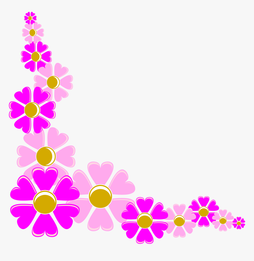 Spring Flower Corner Border - Flowers Corner Design Png, Transparent Png, Free Download