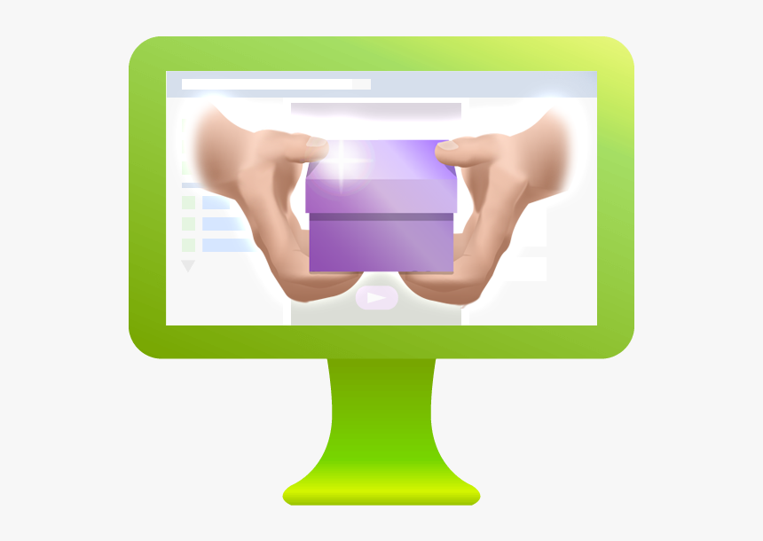 Hands Holding Purple Box Toward Customer For Marketing - Gadget, HD Png Download, Free Download