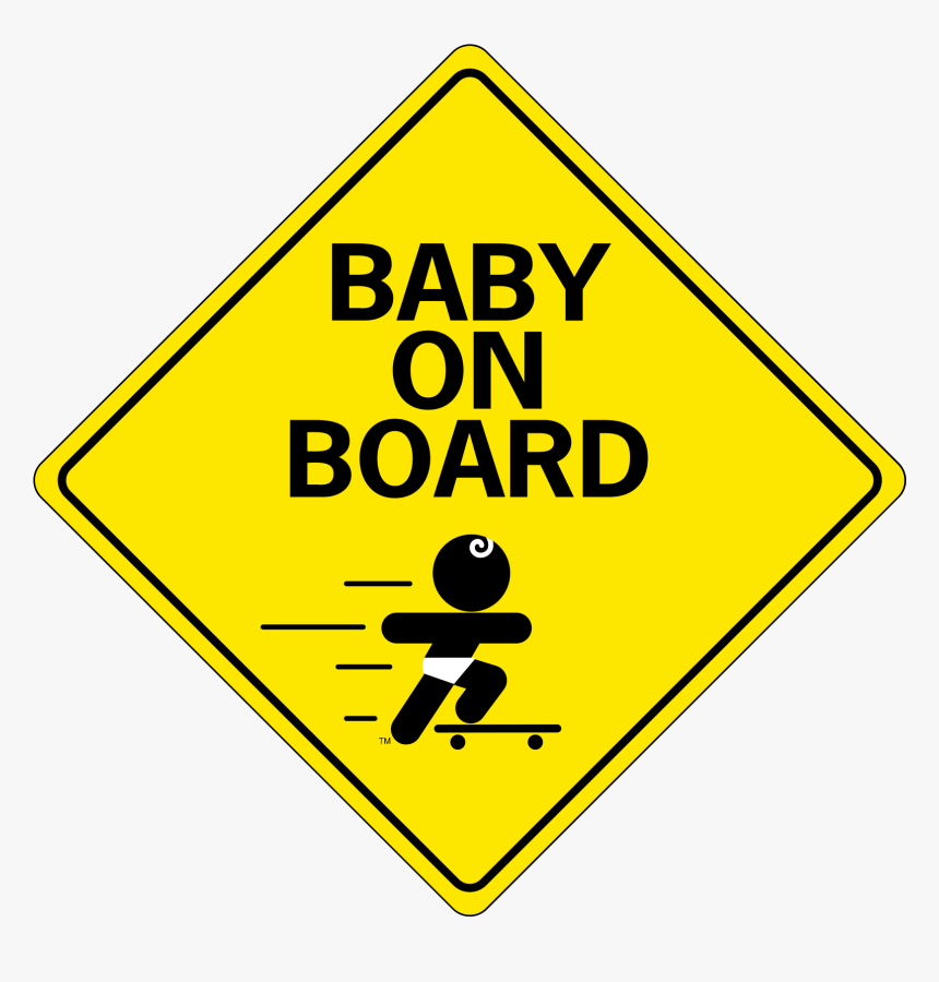 Baby On Board Skateboard - Traffic Sign, HD Png Download, Free Download