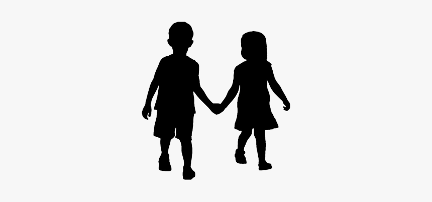 Children Holding Hands Silhouette, HD Png Download, Free Download