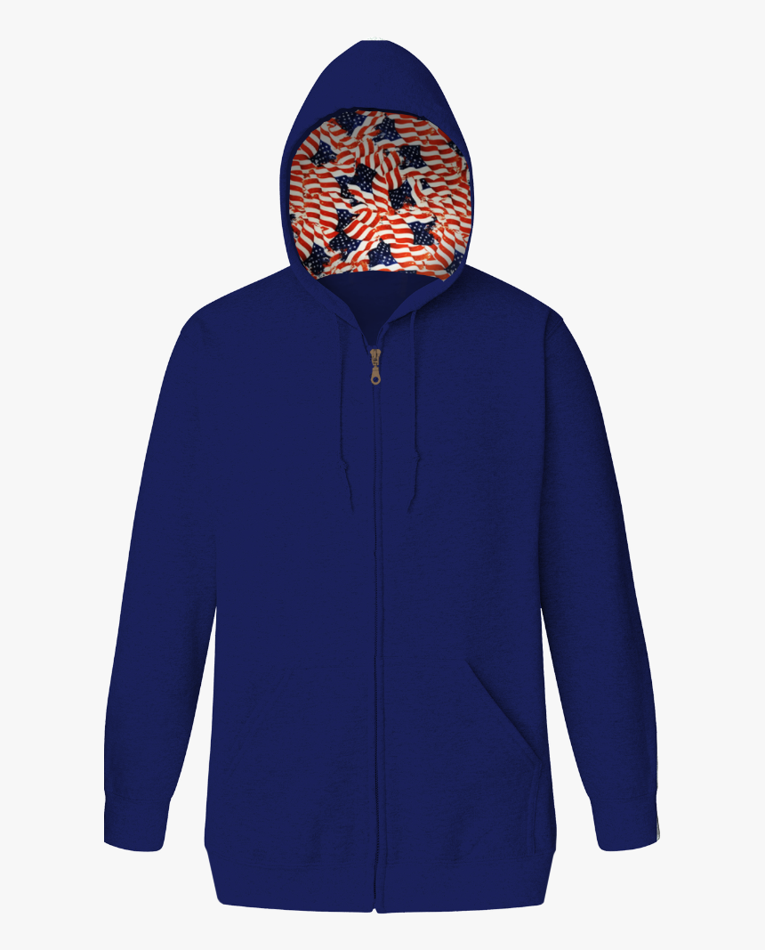 Americana Adult Front Zip Hoodie Royal Extra Small - Hoodie, HD Png Download, Free Download