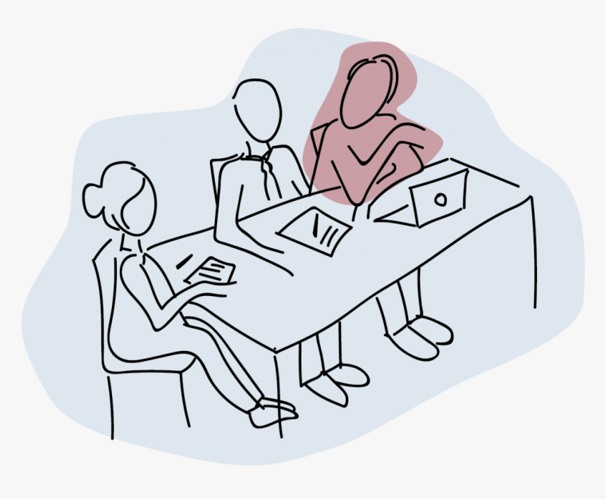 Illustration Of Three People Sitting A Meeting Table - Illustration, HD Png Download, Free Download