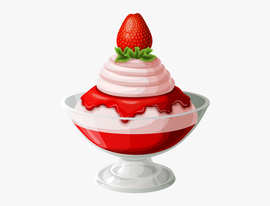 Transparent Background Strawberries And Cream Clipart, HD Png Download, Free Download