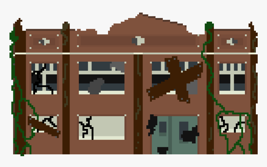 Warehouse Broken Down - Broken Building Pixel Art, HD Png Download, Free Download