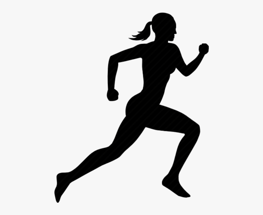 Woman Comfortable Her Skin - Woman Running Silhouette Transparent, HD Png Download, Free Download