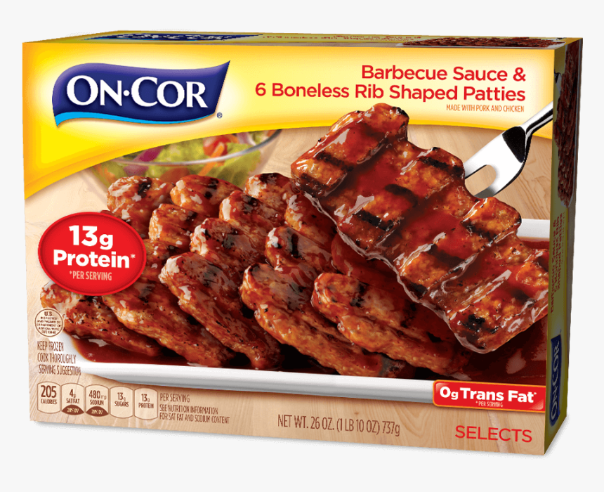 Barbecue Sauce & 6 Boneless Rib-shaped Patties - Salisbury Steak Frozen Dinners, HD Png Download, Free Download