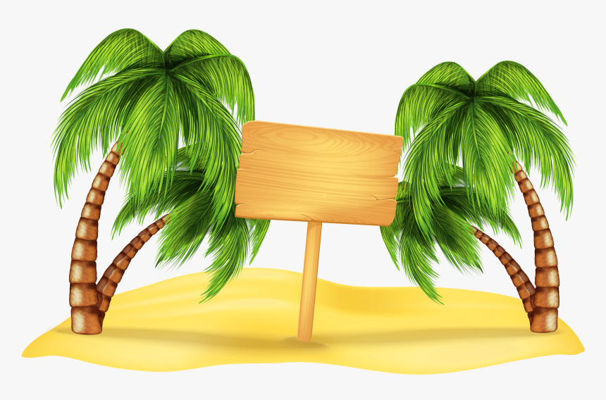Decoration Summer Palm Beach Transparent Free Frame - Transparent Background Summer Clipart, HD Png Download, Free Download