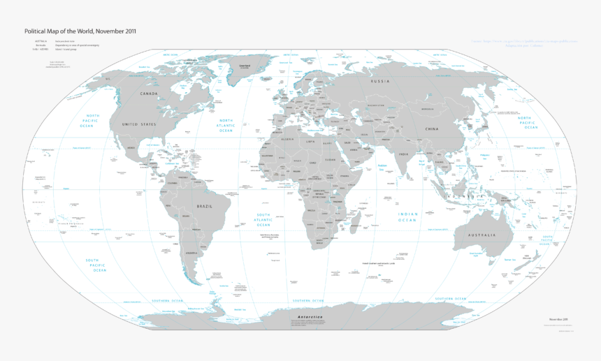 Political Grey Map World - Map Of Landlocked Countries, HD Png Download, Free Download