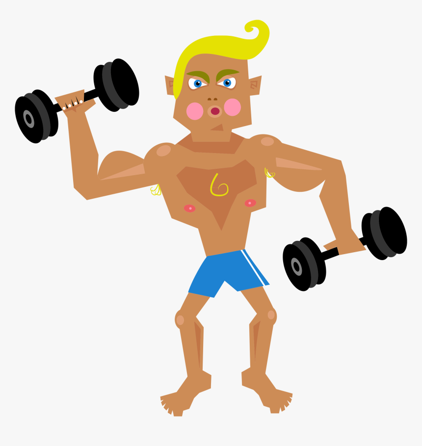 Man Lifting Weights Clip Art - Musclé Clipart, HD Png Download, Free Download