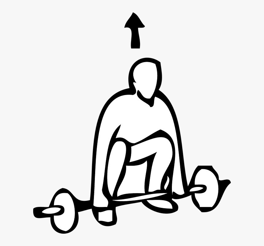 Weightlifting, Weight, Lifter, Weights, Lifting, Squat - Lift Clipart Black And White, HD Png Download, Free Download