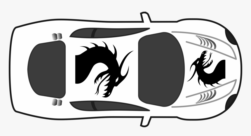 Monochrome Photography,car,horse Like Mammal - Top View Car Clipart, HD Png Download, Free Download