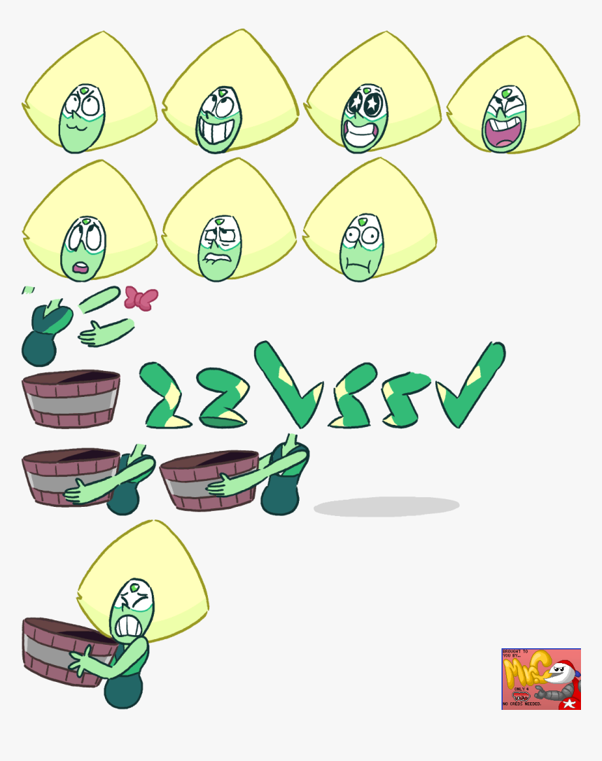 Click For Full Sized Image Peridot - Steven Universe Sprite Sheets, HD Png Download, Free Download