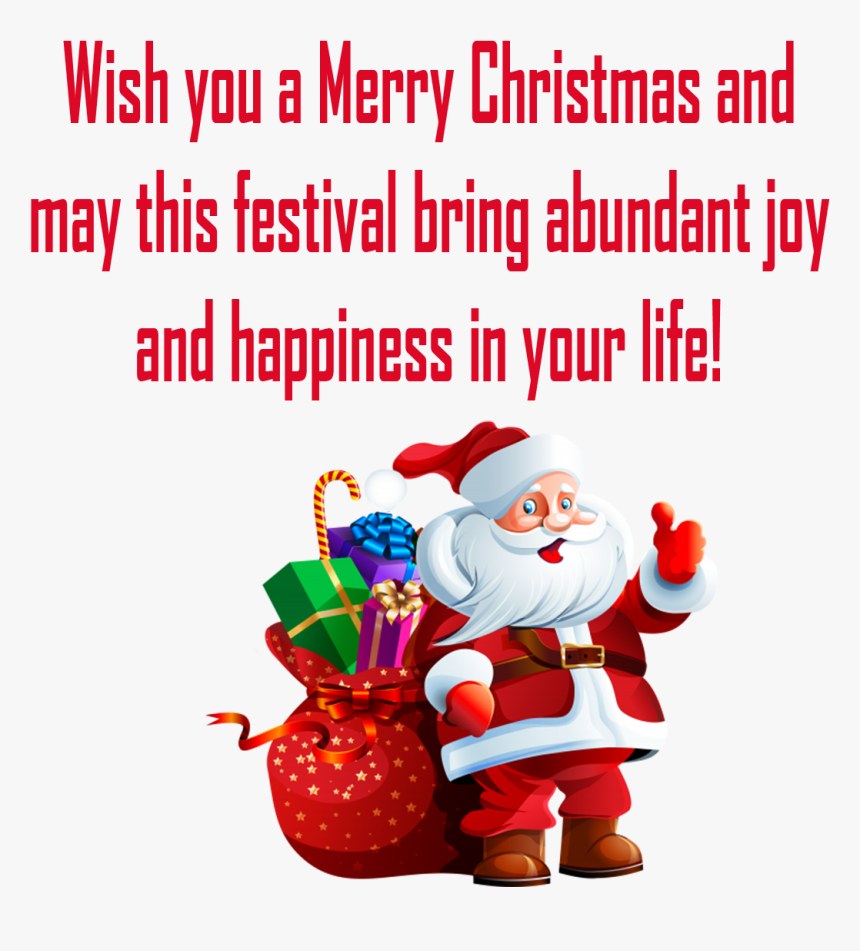 Merry Christmas Wishes Png Free Background - Transparent Background Santa Claus Png, Png Download, Free Download