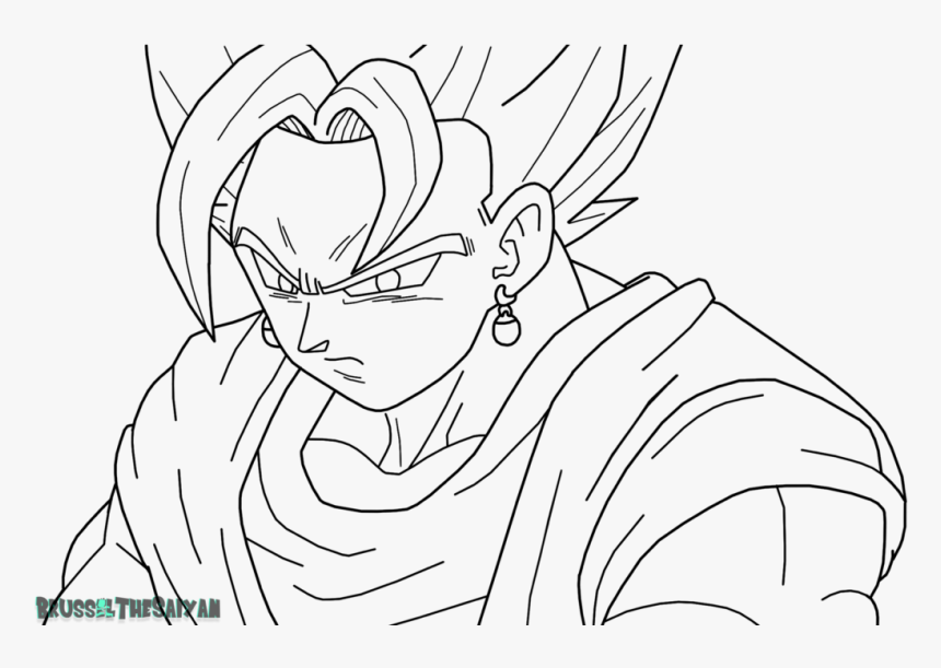 Goku Super Saiyan Para Colorear Super Saiyan Blue Vegito - Goku Ssj Blue Para Colorear, HD Png Download, Free Download