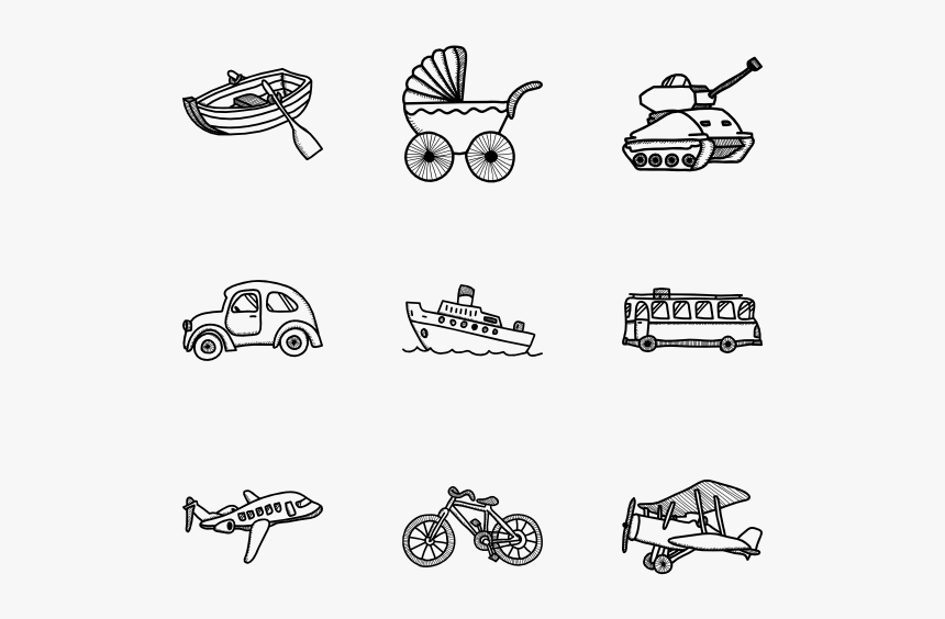 Means Of Transport Png Black And White, Transparent Png, Free Download
