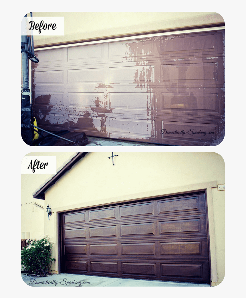 Garage Door Makeover Diy Before And After - Garage Door Makeover Cheap Diy, HD Png Download, Free Download