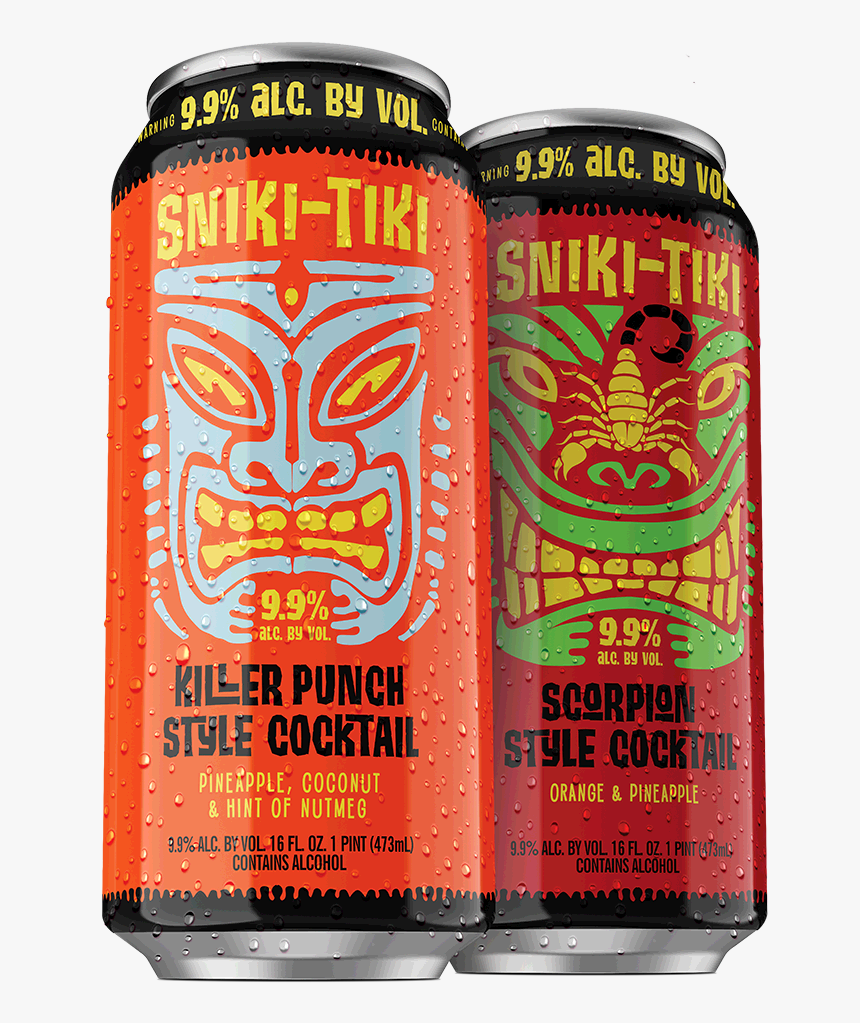 Killer Punch Style Cocktail And Scorpian Style Cans - Sniki Tiki Killer Punch, HD Png Download, Free Download