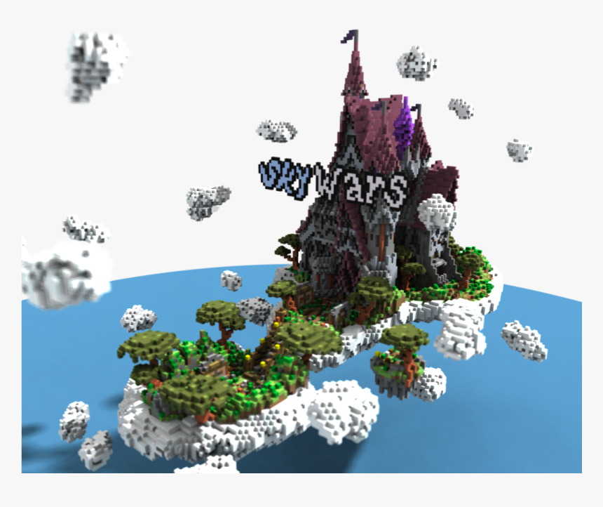 Fantasy Cloud Castle Spawn/hub Colorful - Minecraft Fantasy Spawn, HD Png Download, Free Download