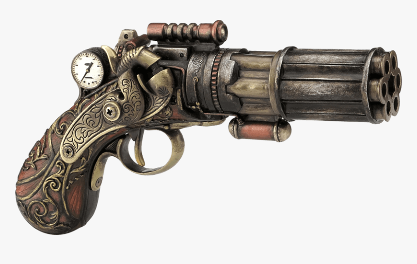 Steampunk 6 Barrel Pistol - Steampunk Pistol, HD Png Download, Free Download