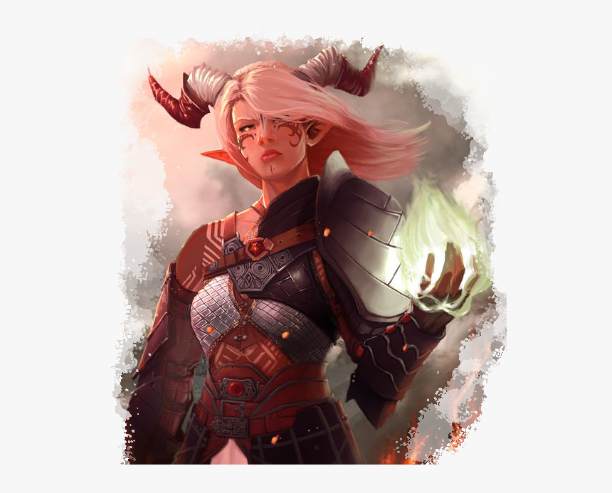 Bard Female Tiefling 5e Clipart , Png Download - Female Tiefling, Transpare...