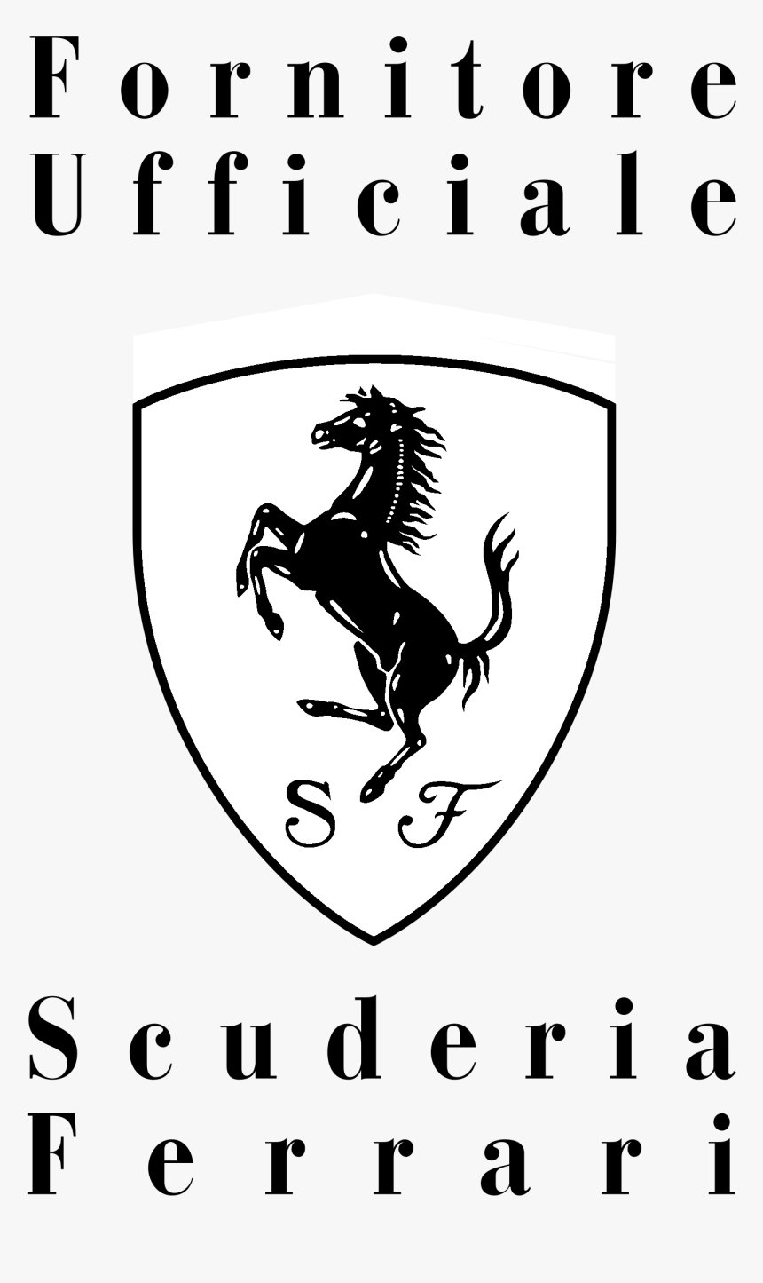 Ferrari Ufficiale Logo Black And White - Ferrari S.p.a., HD Png Download, Free Download