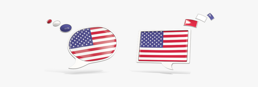 Two Speech Bubbles - Us Flag In Speech Bubble, HD Png Download, Free Download