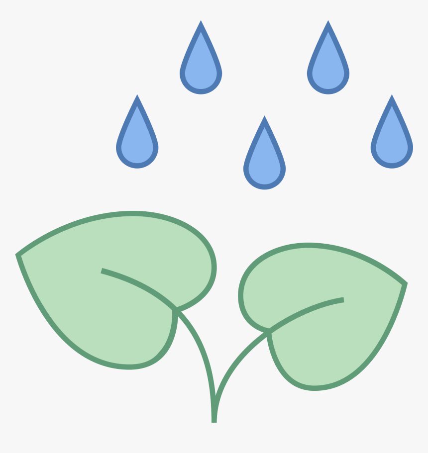 It"s An Icon Of A Growing Plant With Rain Falling On - Rain On Plants Clipart, HD Png Download, Free Download