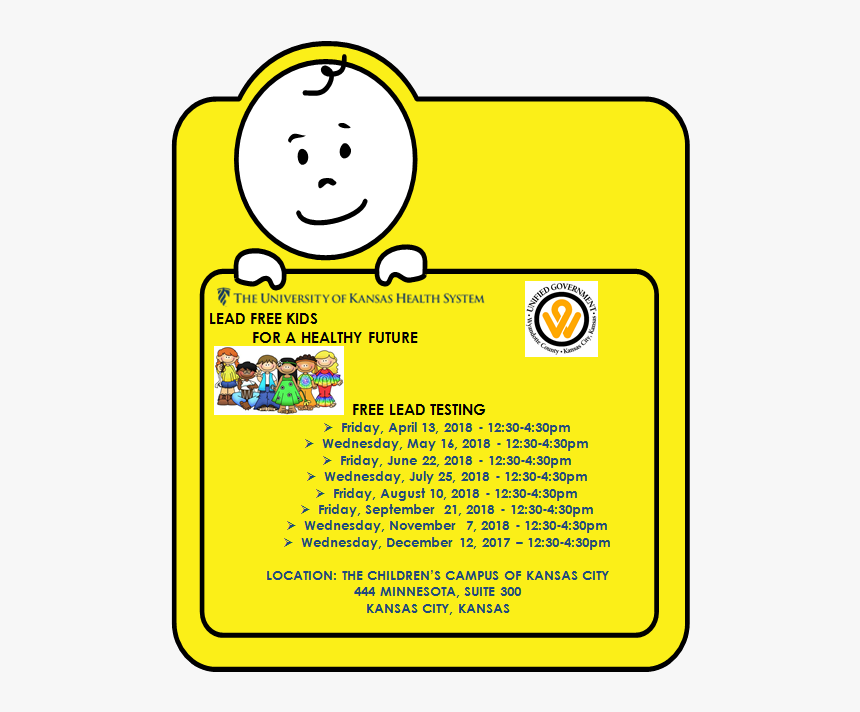 University Of Kansas Health System Lead Testing - Kindergarten Kids Clip Art, HD Png Download, Free Download