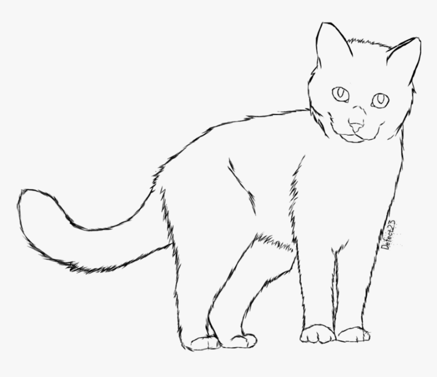 Drawn Black Cat Tumblr Transparent - Cat Line Drawing Transparent, HD Png Download, Free Download