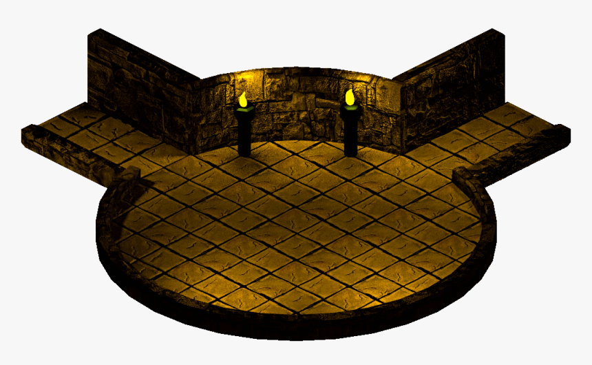 25784 Plex Dungeon Torchlit Room Round 2 Exits Top - Bench, HD Png Download, Free Download