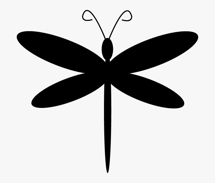 Dragonfly Clipart Black And White - Simple Dragonfly Clipart Black And White, HD Png Download, Free Download