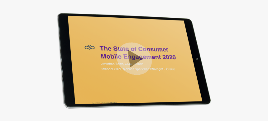 Tablet Displaying Sinch"s State Of Consumer Mobile - Graphic Design, HD Png Download, Free Download