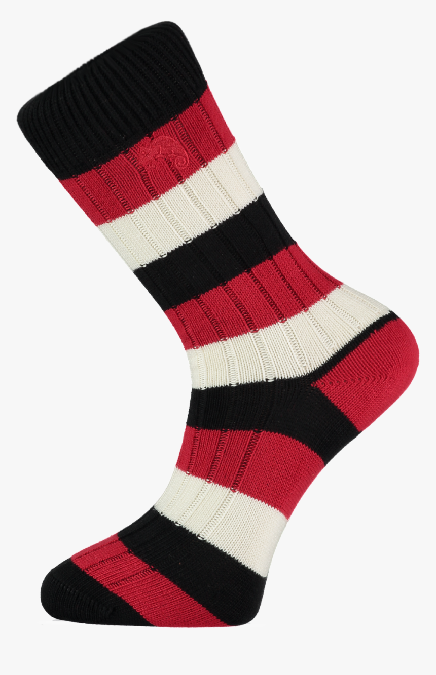 Black, Red, And White Stripe Cotton Socks - Sock, HD Png Download, Free Download