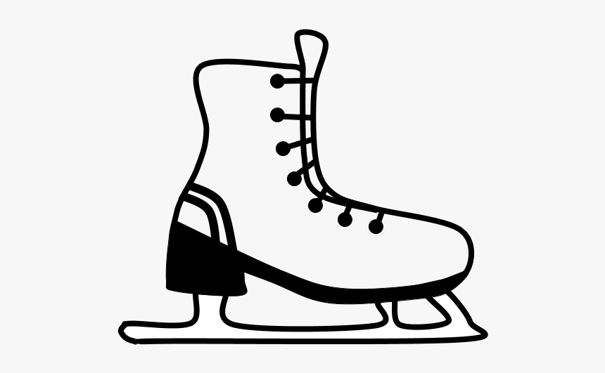 Ice Skates, Black Stripe, Black And White - Ice Skates Clipart Png, Transparent Png, Free Download