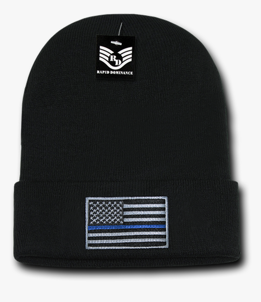 Thin Blue Line Usa Flag Beanie Cap - Beanie, HD Png Download, Free Download