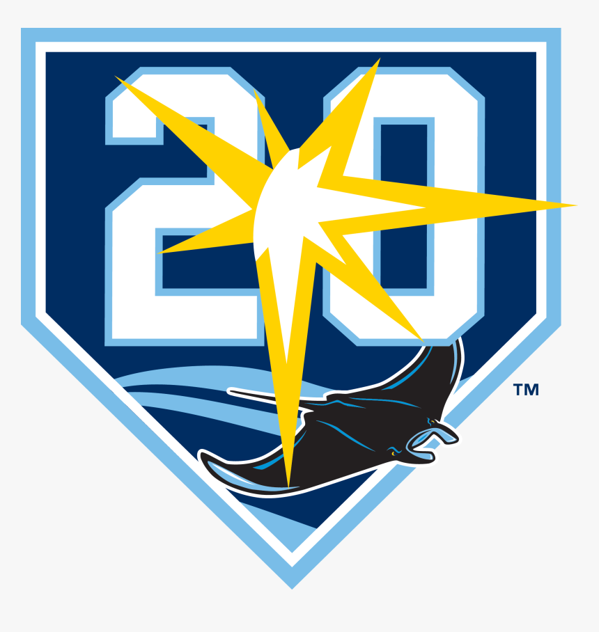 Miles For Moffitt Tampa Bay Rays Logo - Tampa Bay Rays 20th Anniversary Logo, HD Png Download, Free Download