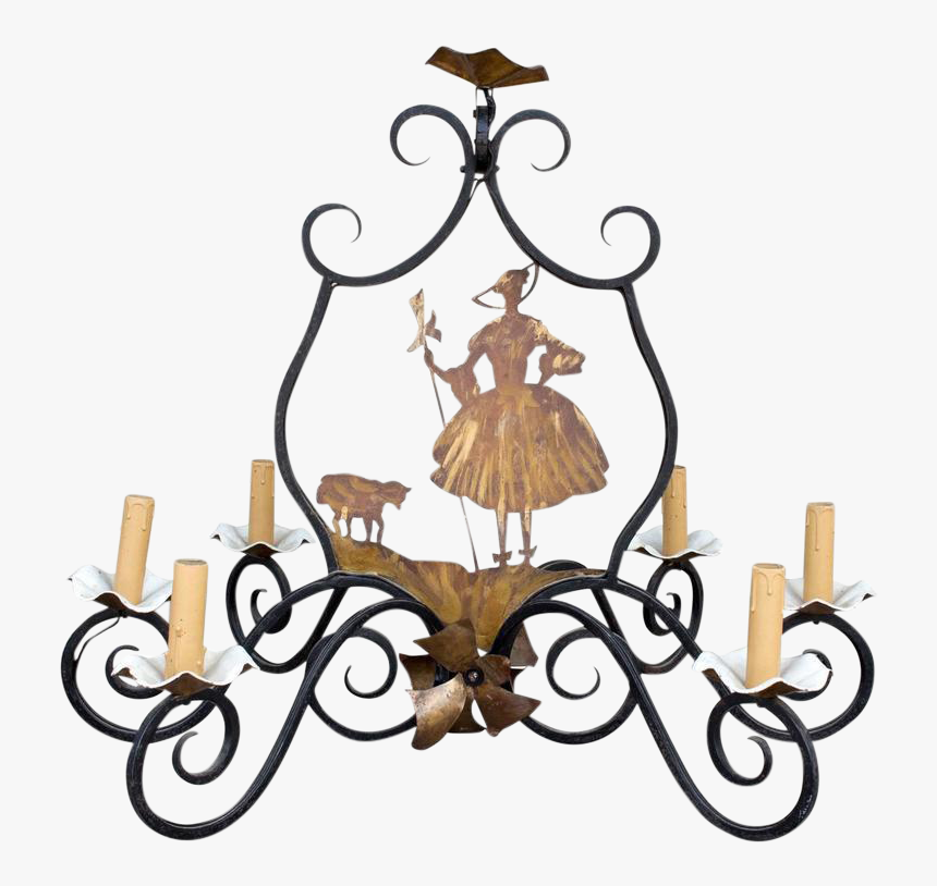Antique French Iron Brass - Chandelier, HD Png Download, Free Download