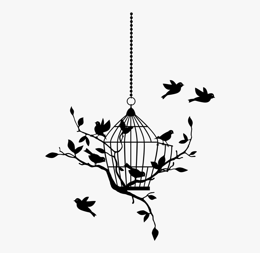 #cage #bird #birds #silhouette #birdcage - Sticker, HD Png Download, Free Download