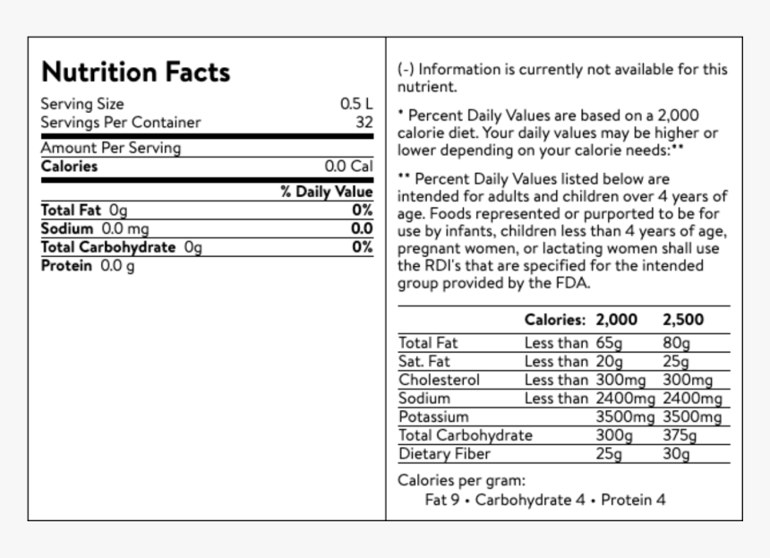Dasani Purified Water, - Garlic Expressions Nutrition Label, HD Png Download, Free Download