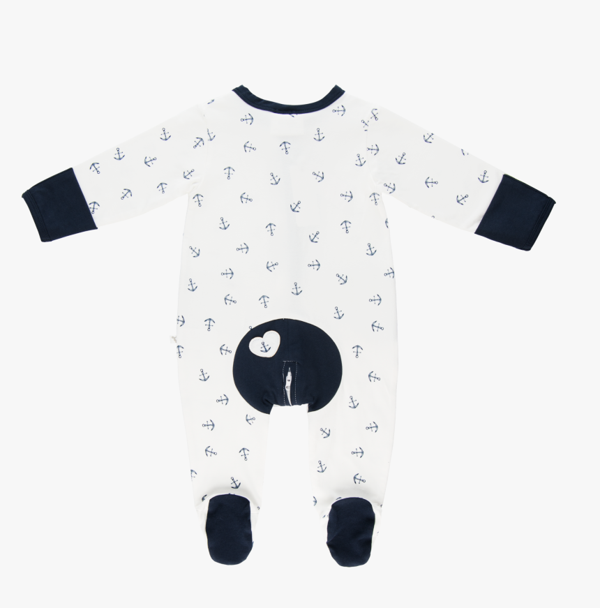 Navy Anchor Long Romper Romper Li"l Zippers Baby Zip - Crab, HD Png Download, Free Download