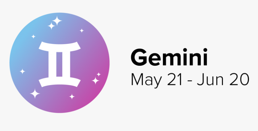 Gemini Zodiac Sign With Dates - Graphic Design, HD Png Download, Free Download